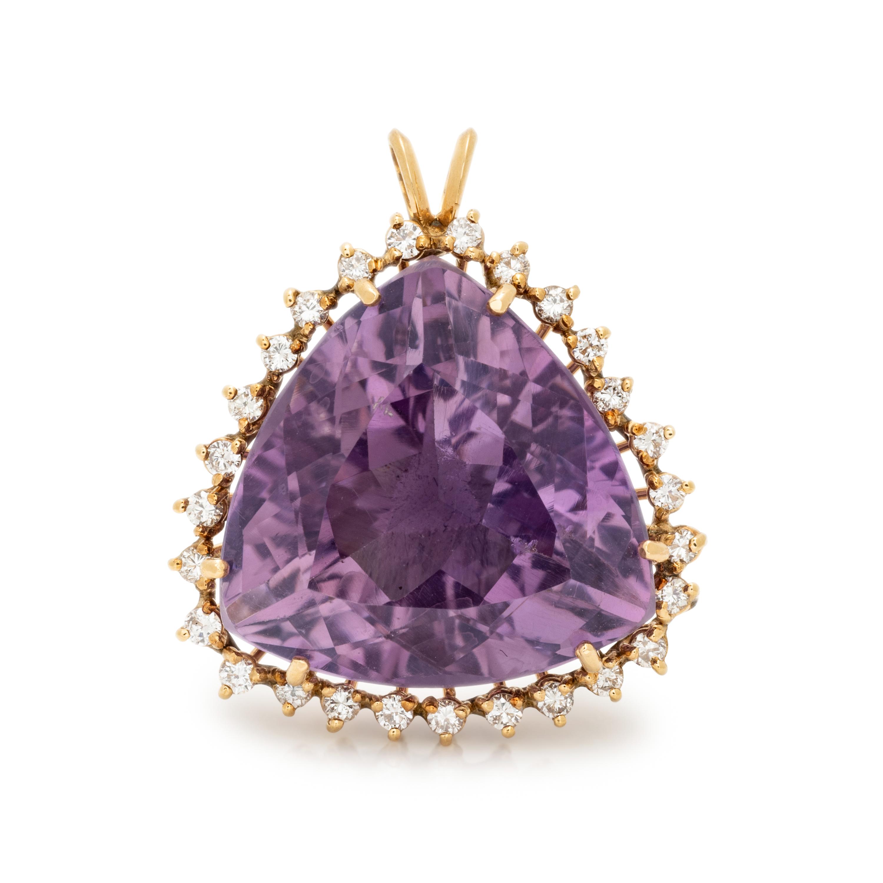 AMETHYST AND DIAMOND PENDANT