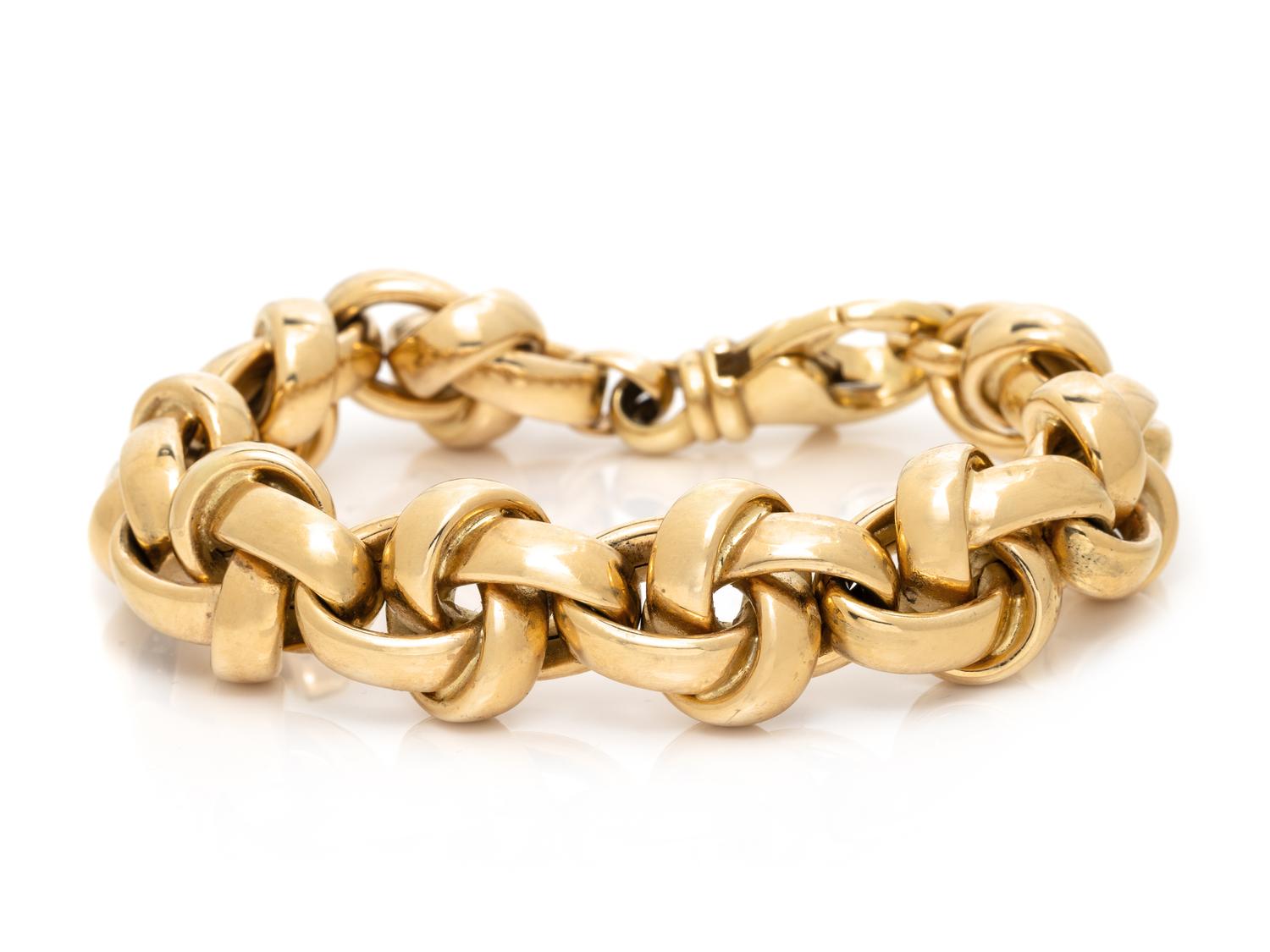 YELLOW GOLD FANCY LINK BRACELET