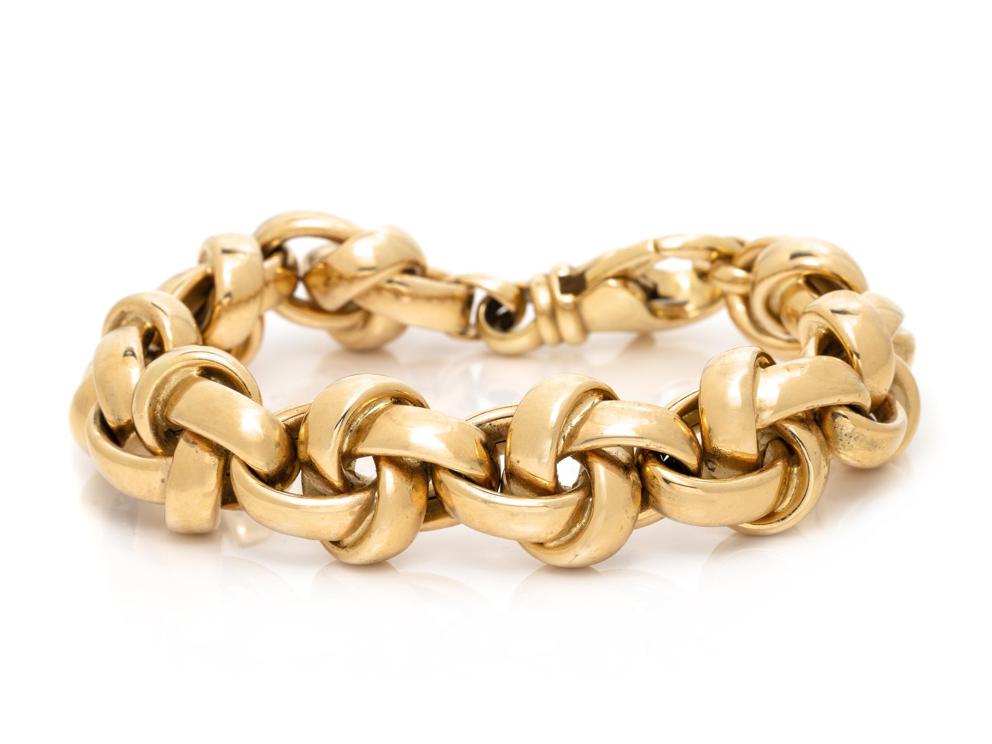 YELLOW GOLD FANCY LINK BRACELET