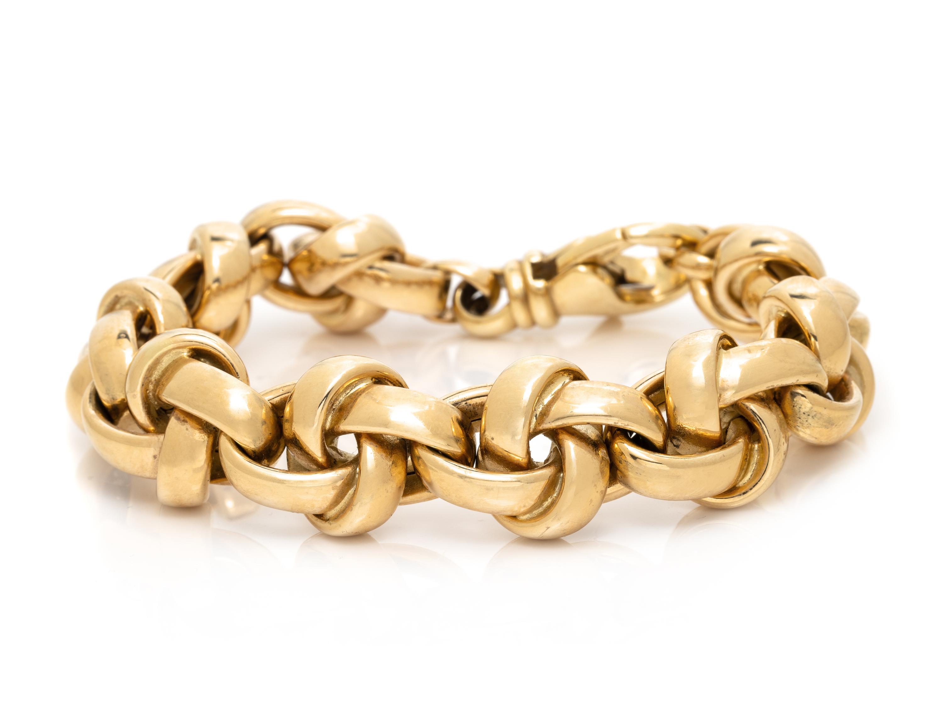 YELLOW GOLD FANCY LINK BRACELET