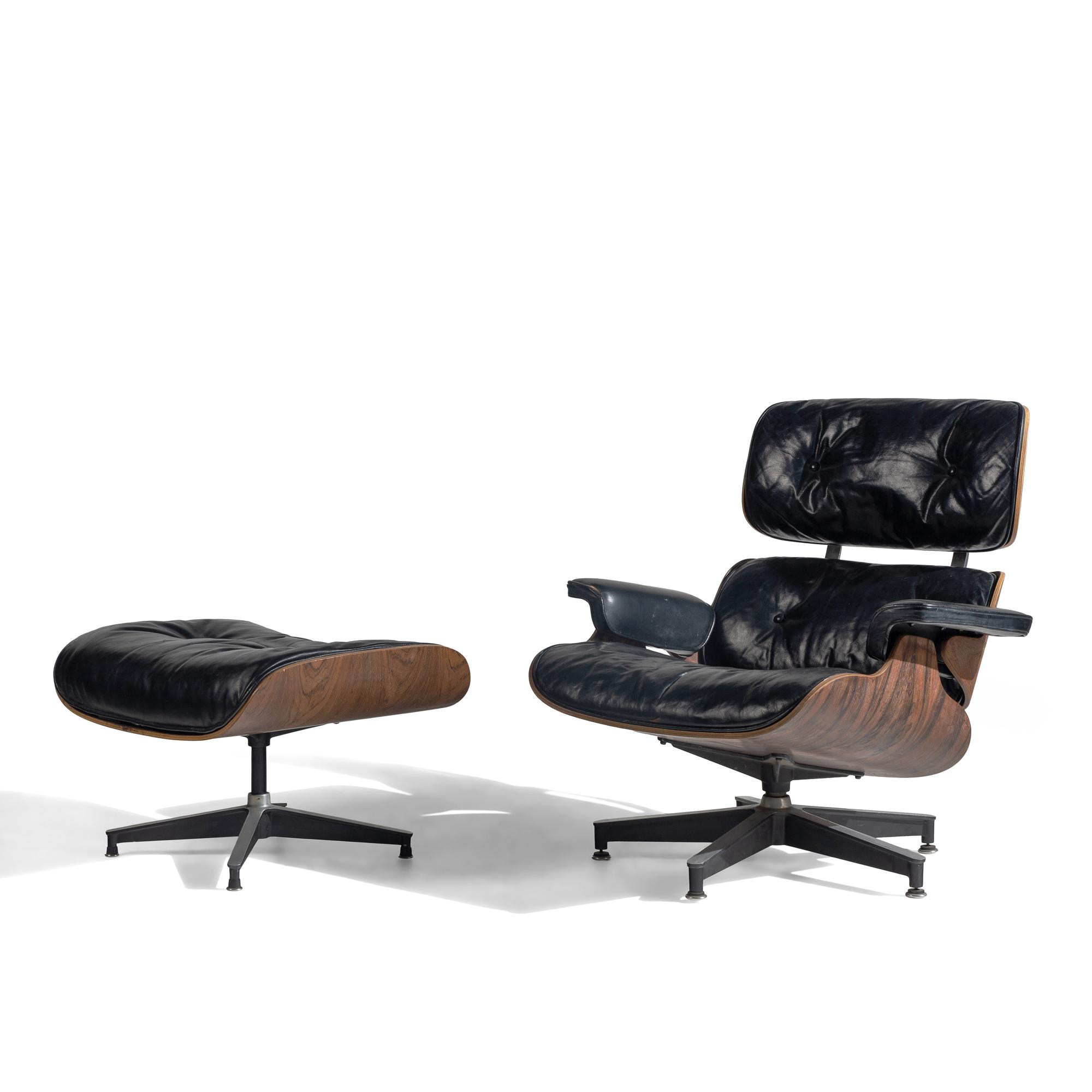 Charles and Ray Eames (American, 1907–1978 | 1913–1988) — 1st generation (1956–1959) 670 Lounge Chair and 671 Ottoman Herman Miller USA
