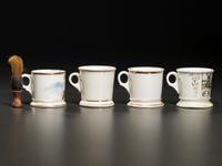 Four Railroad Worker's Porcelain Occupational Shaving Mugs