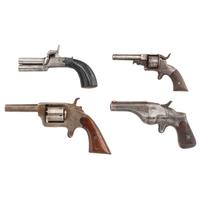 Lot of Four Antique Handguns Including: Reid, Allen, Hammond & Belgian