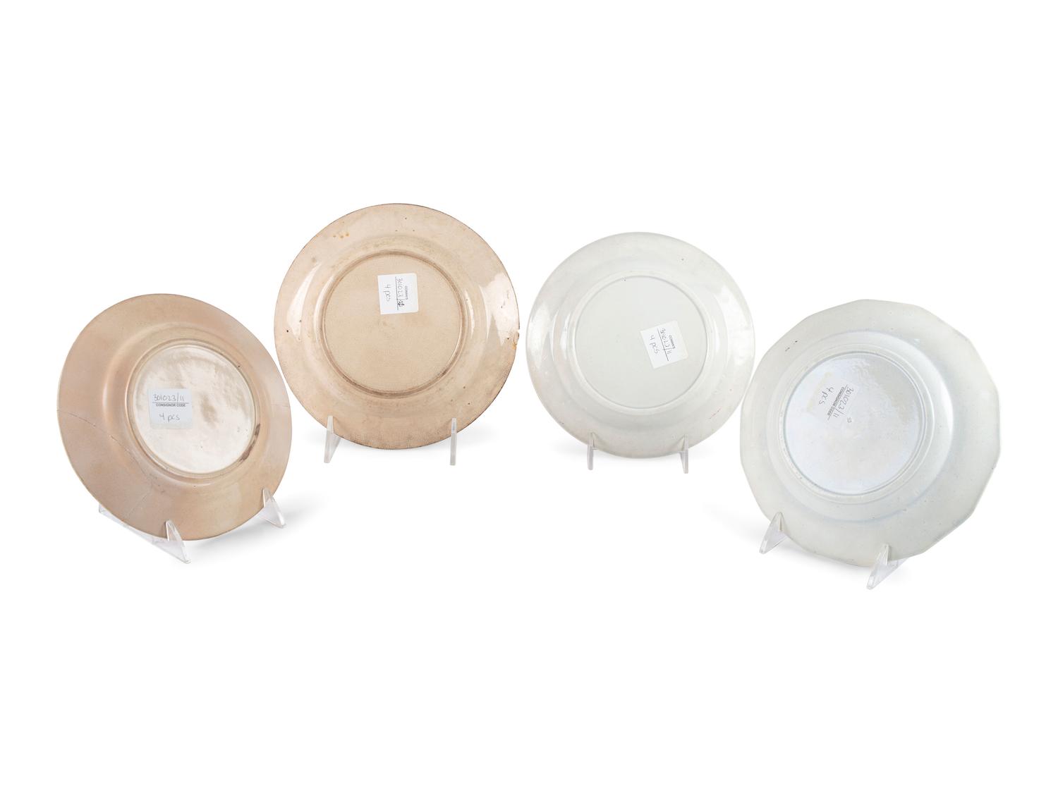 Four Spatterware Plates