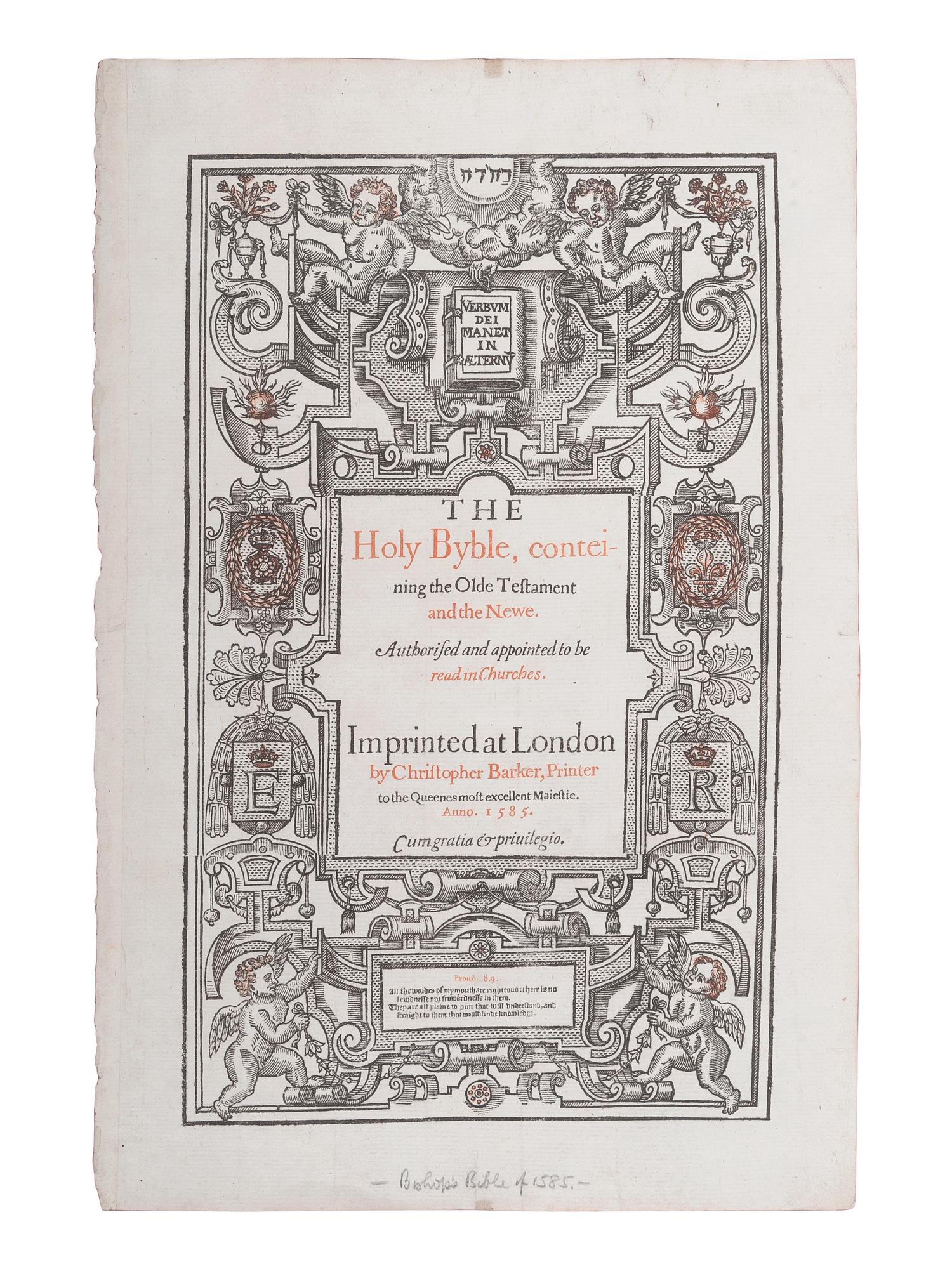 [BIBLE LEAVES - ENGLISH - 16TH CENTURY]. A group of 9 Bible leaves in English, comprising: