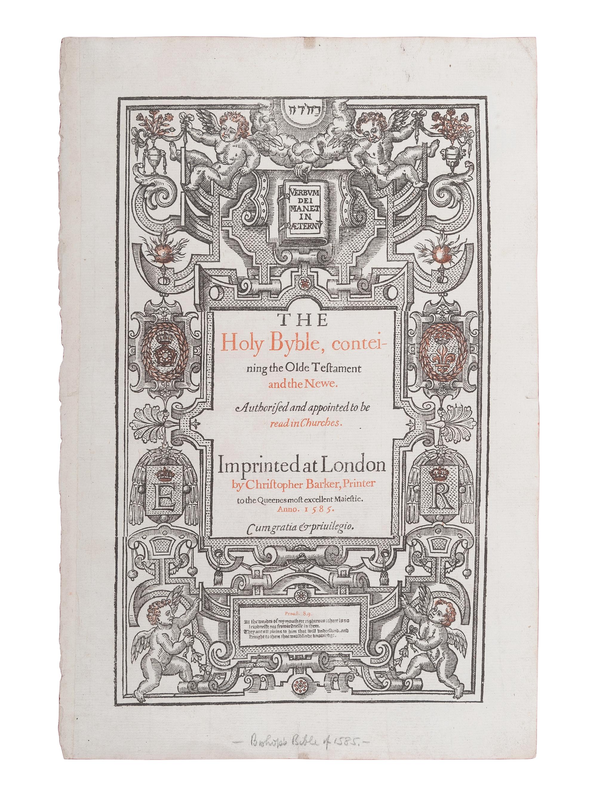 [BIBLE LEAVES - ENGLISH - 16TH CENTURY]. A group of 9 Bible leaves in English, comprising: