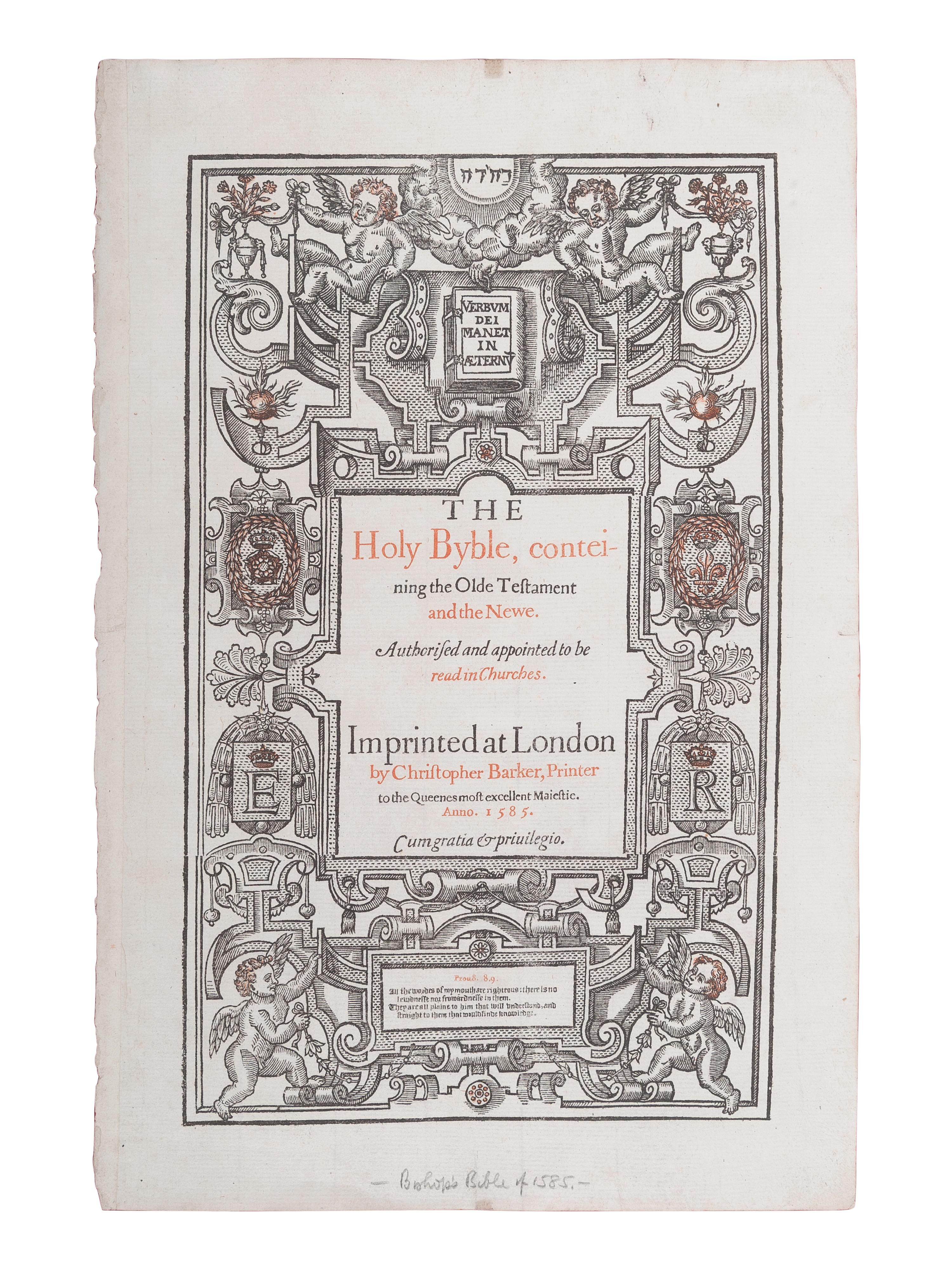 [BIBLE LEAVES - ENGLISH - 16TH CENTURY]. A group of 9 Bible leaves in English, comprising: