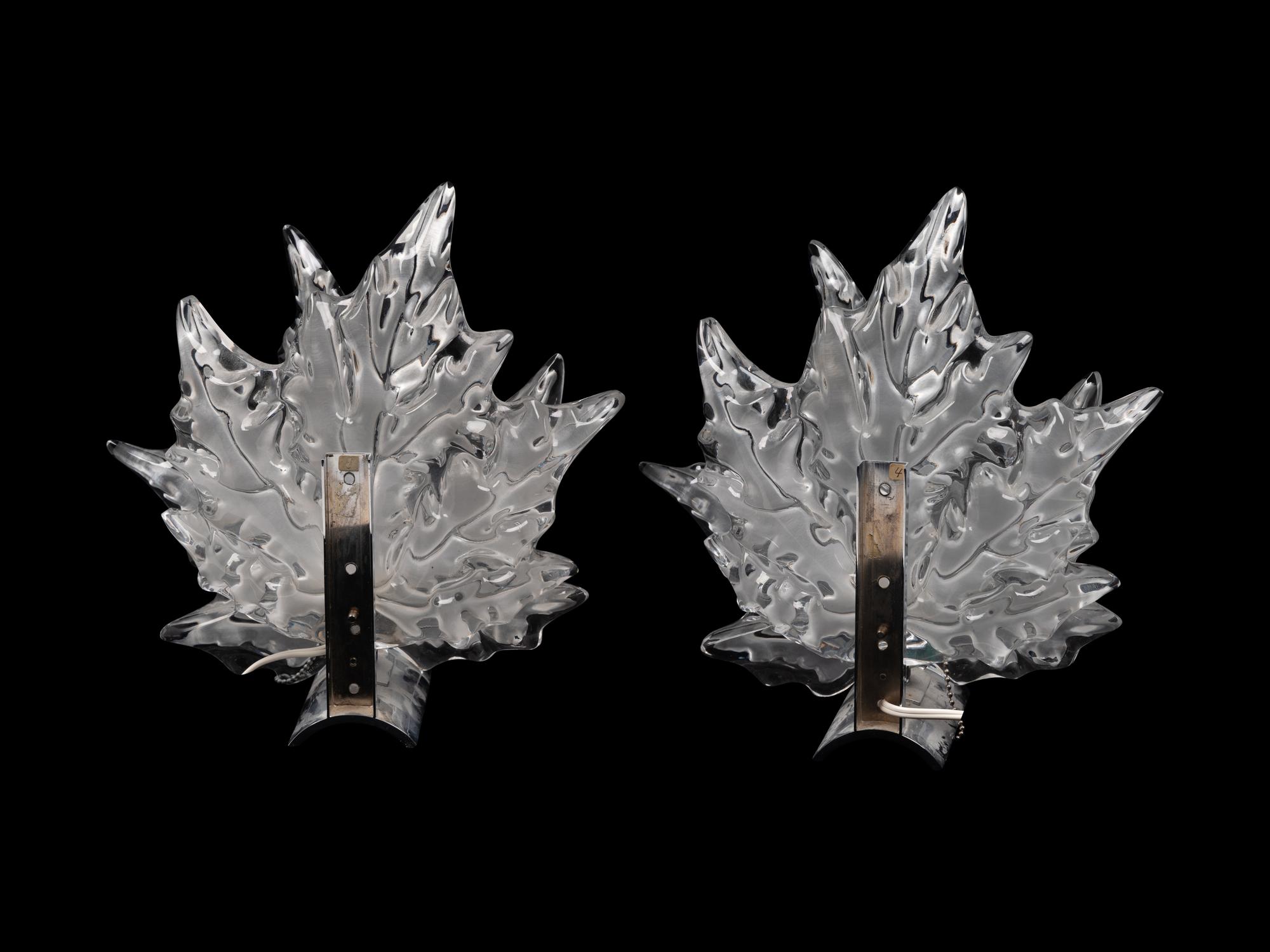 A Pair of Lalique Champs-Elysees Sconces