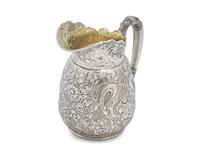 A Rare Sterling Silver Three-Piece Saracenic Tea Service