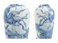 A Pair of Chinese Blue and White Porcelain Vases