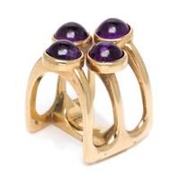 A Modernist Yellow Gold and Amethyst Ring, 13.50 dwts.