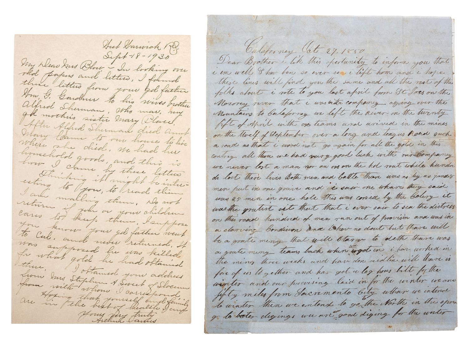 [MINING] California Gold Rush and more - letters, brochures, souvenirs.