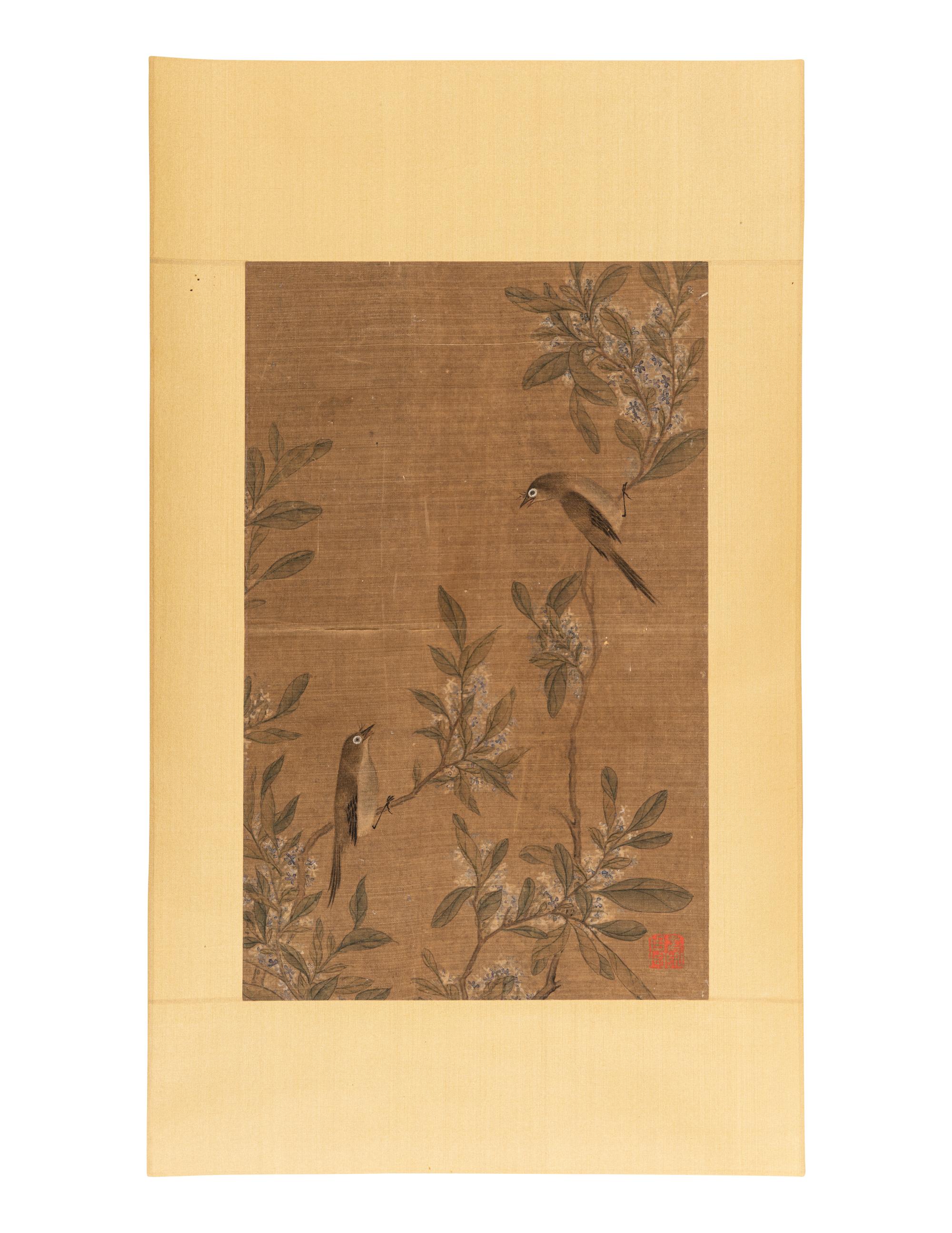 Two Chinese Paintings Depicting Birds and Flowers