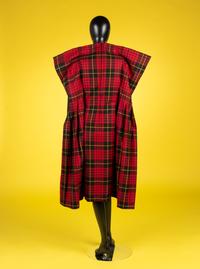 Comme des Garçons Red Tartan Plaid Pleated Dress, 2017