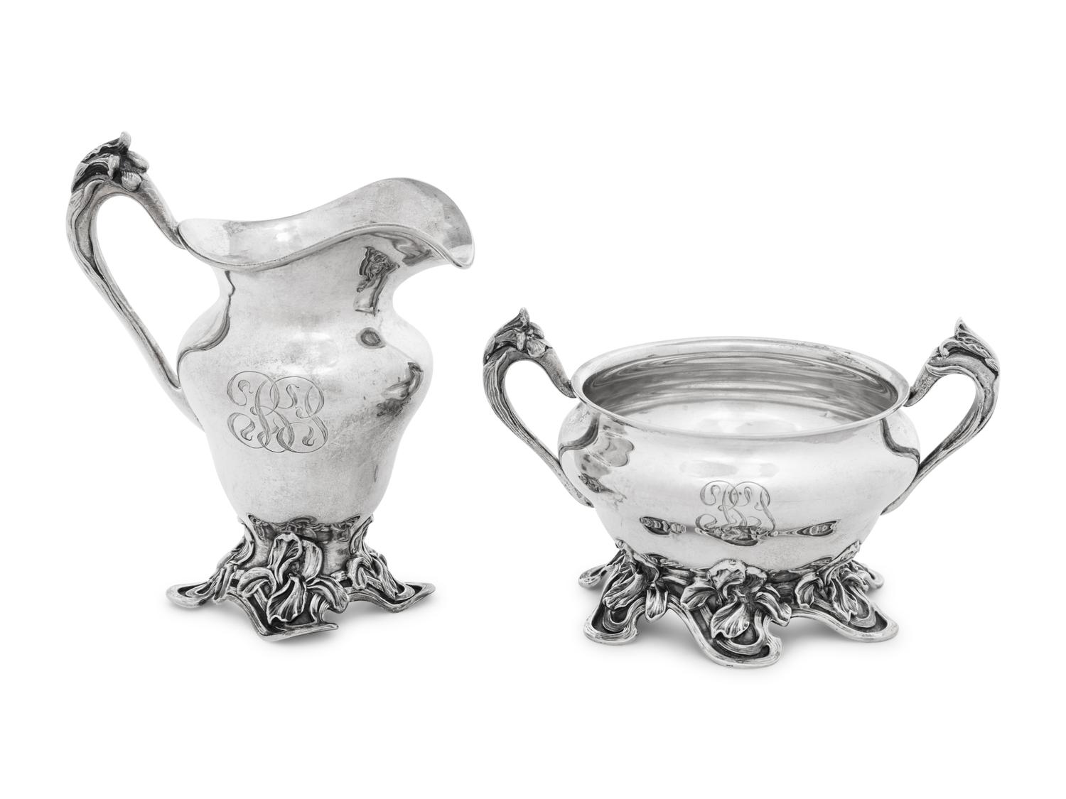 An American Silver Creamer and Sugar