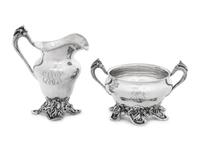 An American Silver Creamer and Sugar