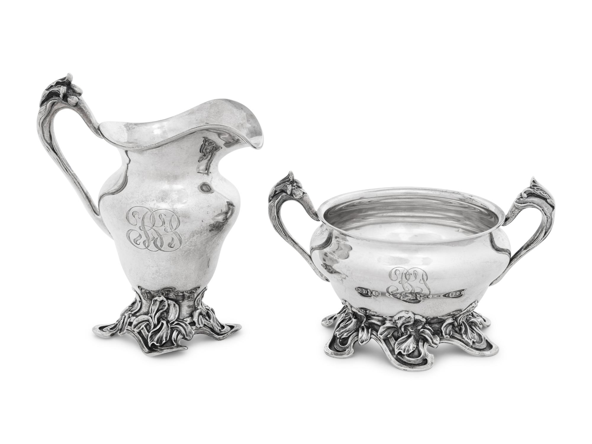 An American Silver Creamer and Sugar