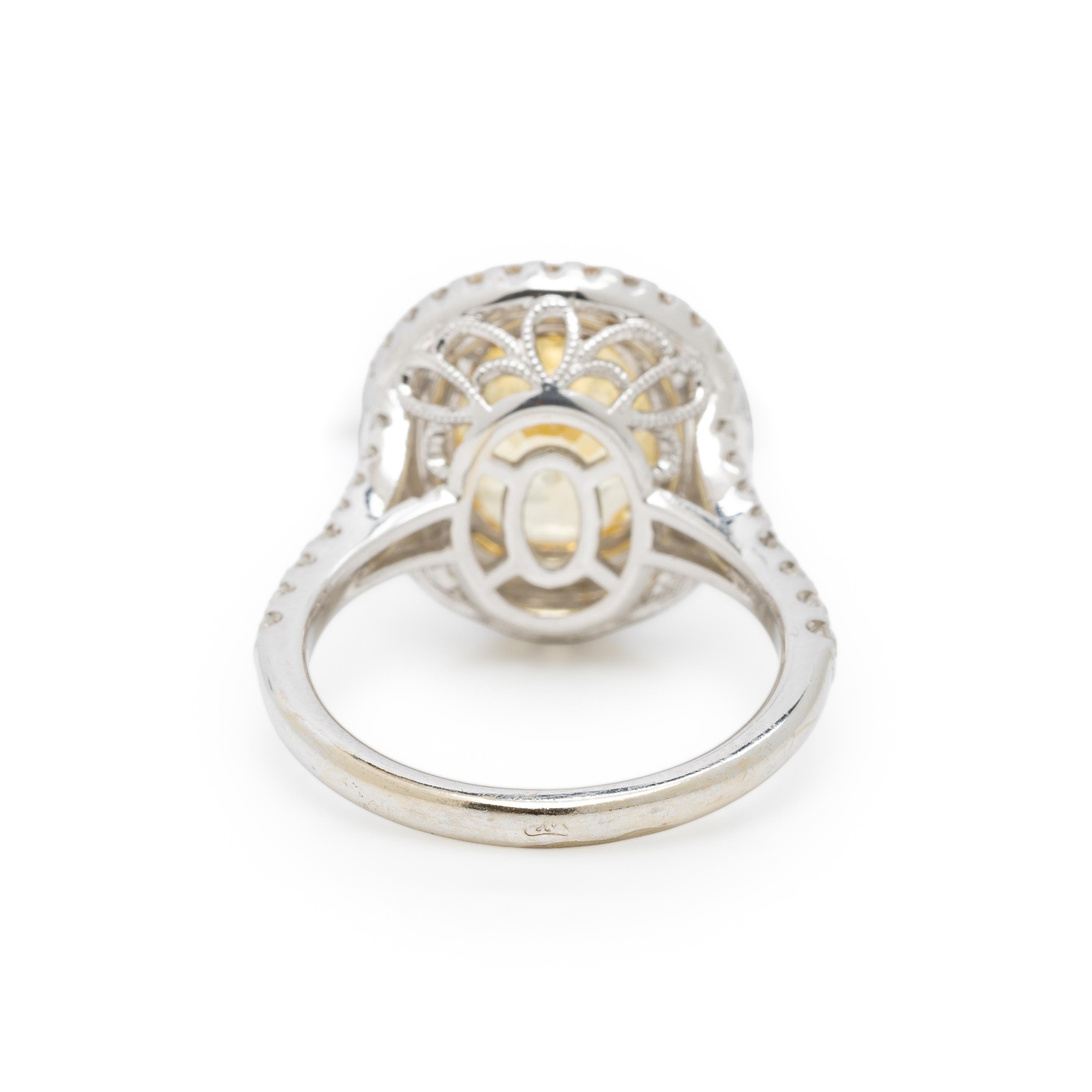 YELLOW SAPPHIRE AND DIAMOND RING