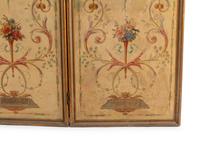 A French Painted Canvas Four-Panel Floor Screen