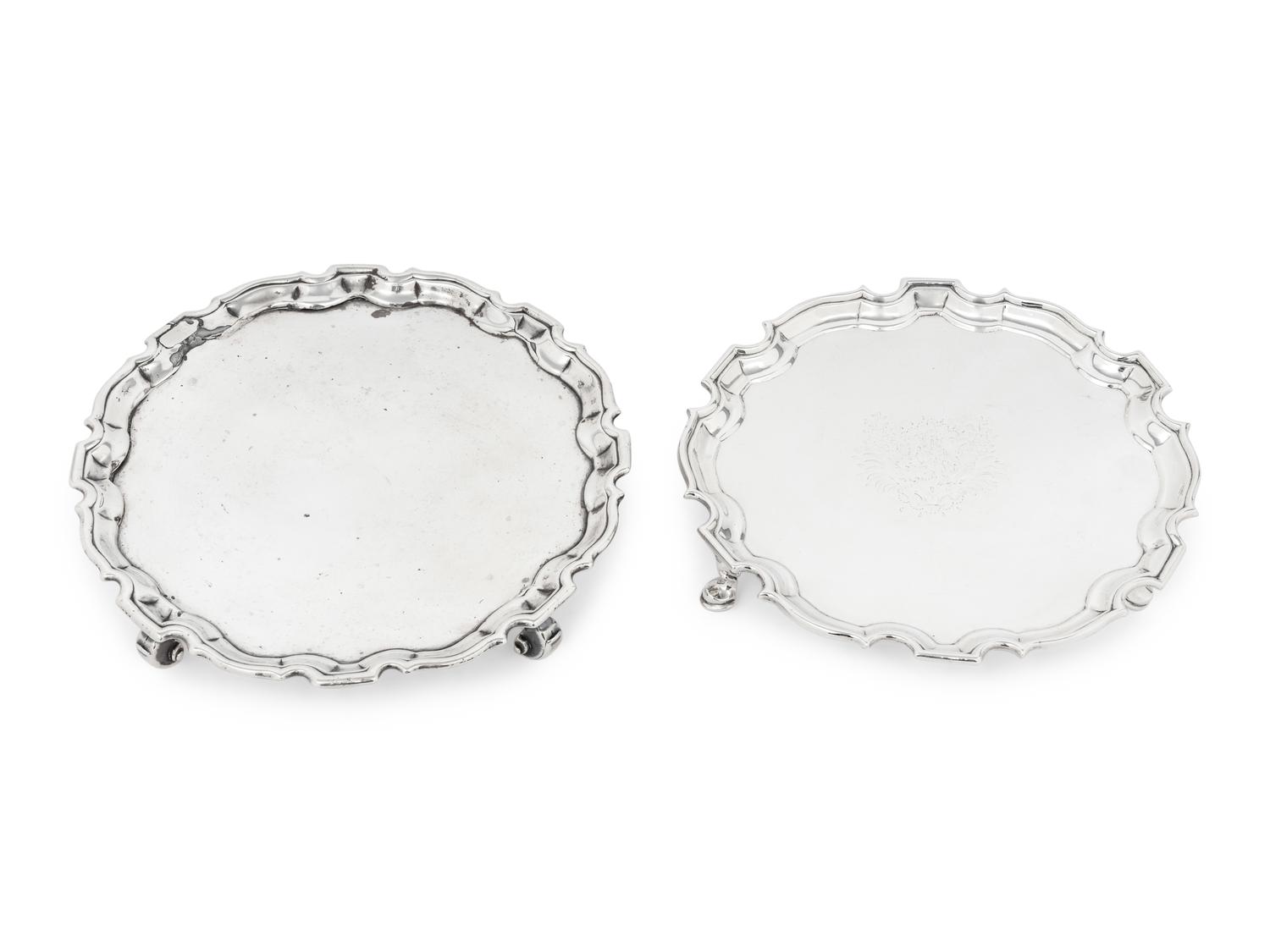 Two George II Silver Salvers