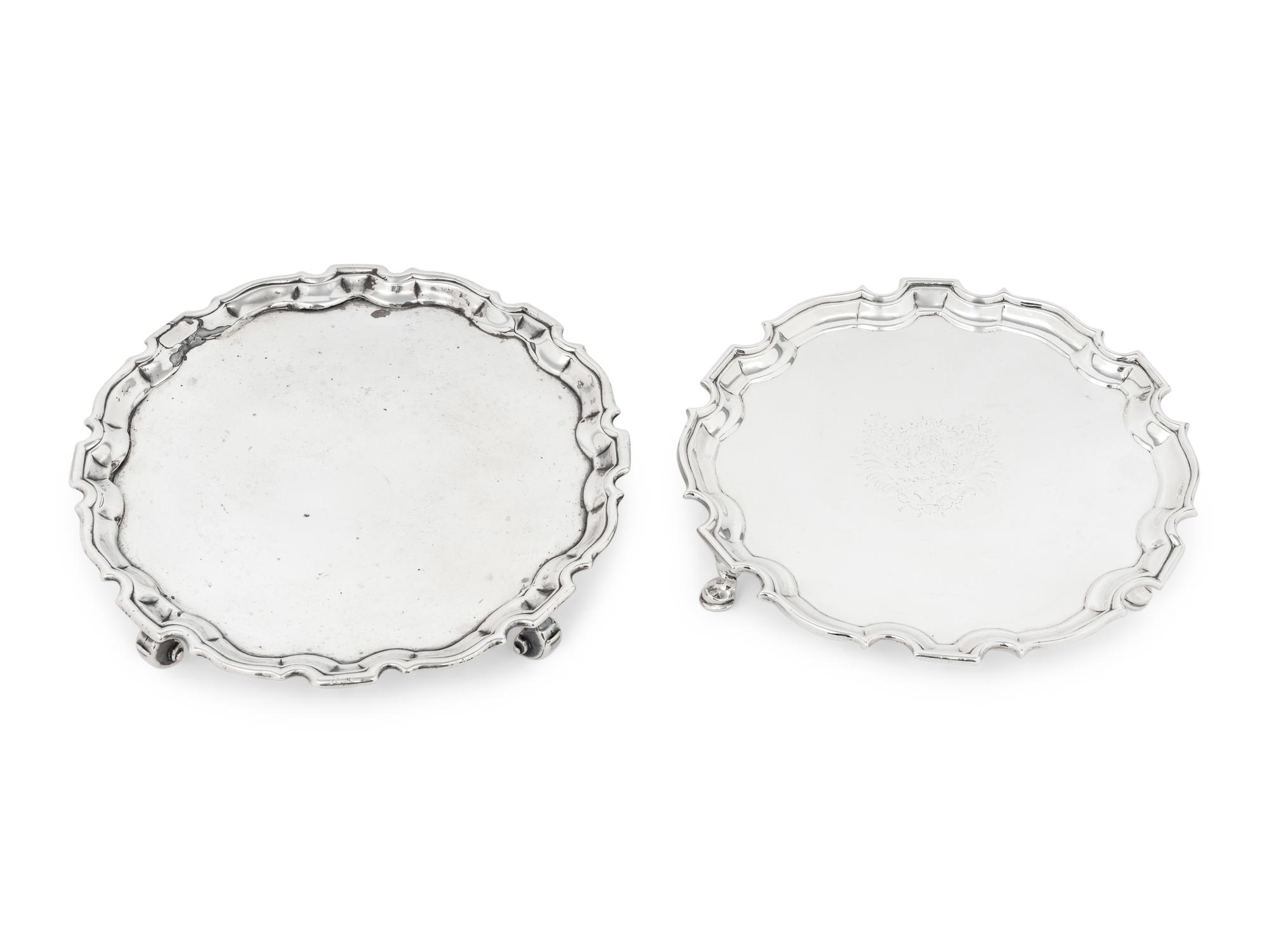 Two George II Silver Salvers