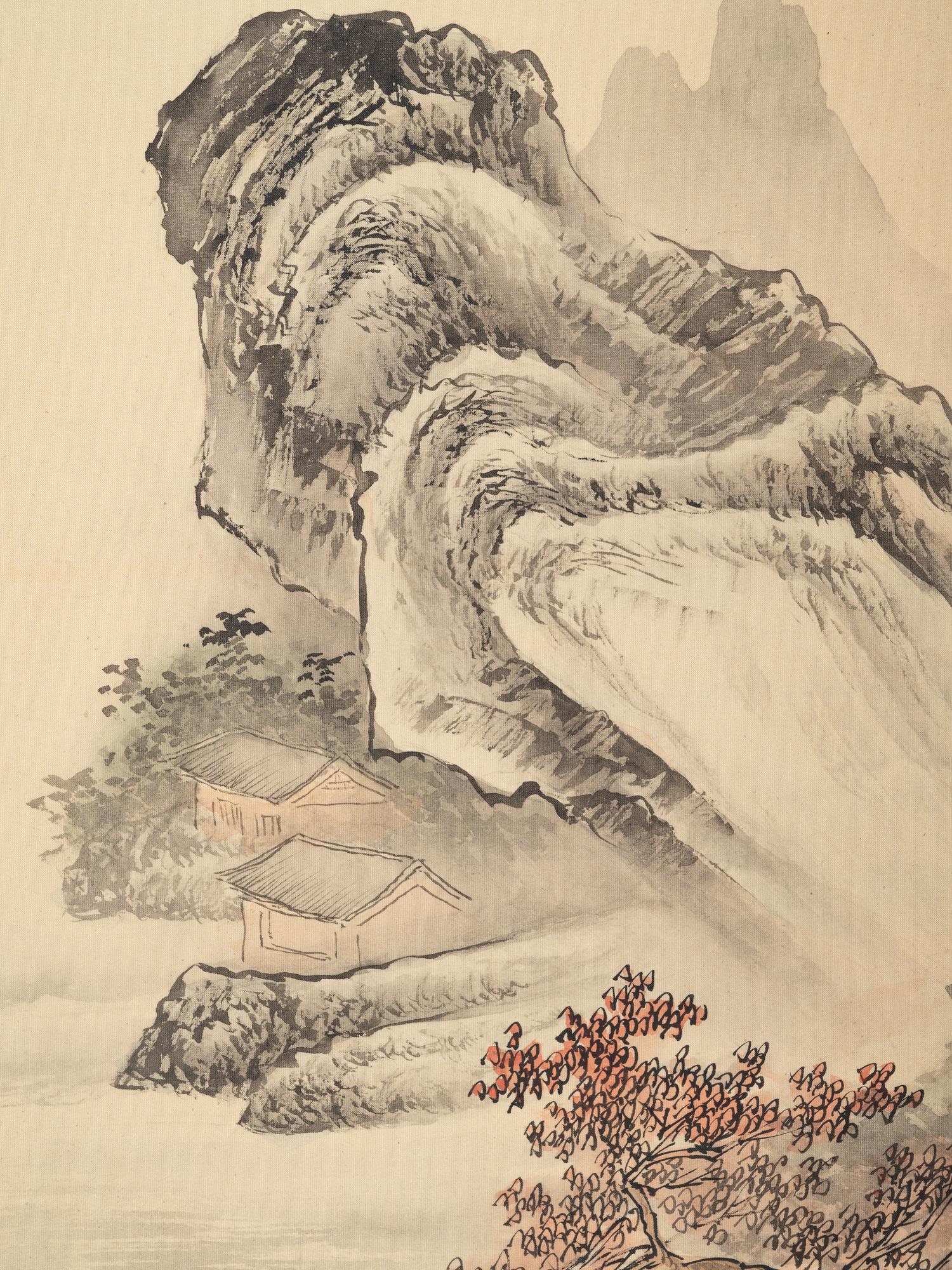 Two Chinese Paintings and One Print