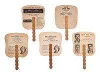 [CIVIL RIGHTS-BUSINESS]. Group of 5 advertising hand fans.