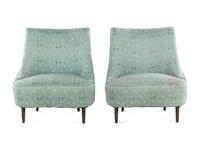 Pair of Tear Drop Chairs, model 5106, Dunbar, USA