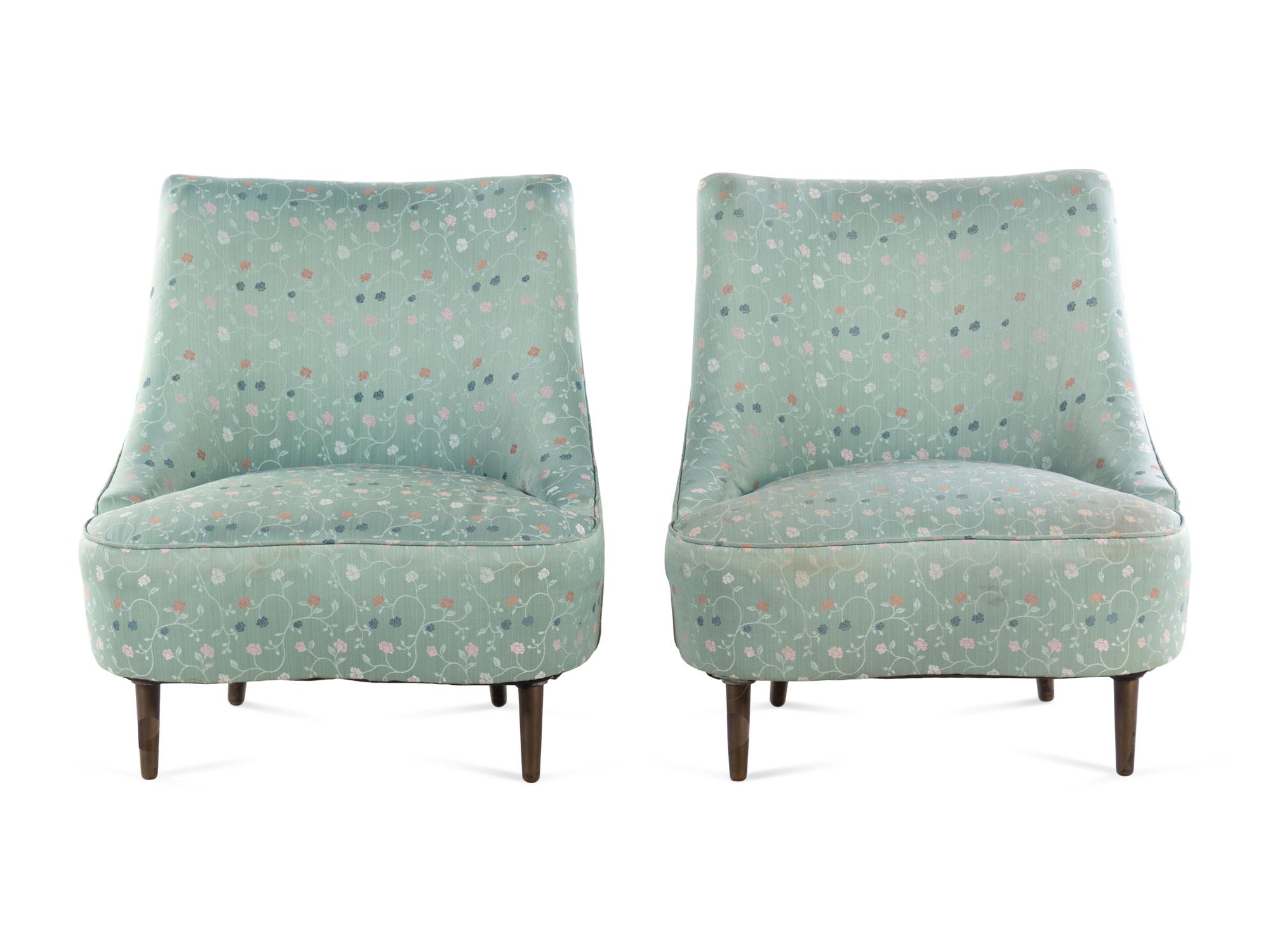 Pair of Tear Drop Chairs, model 5106, Dunbar, USA