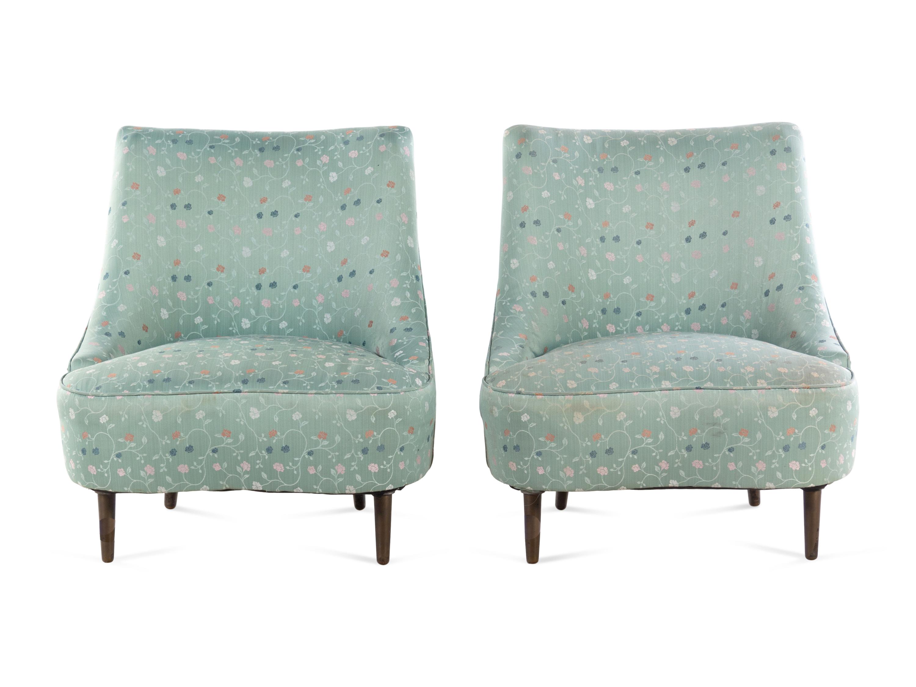 Pair of Tear Drop Chairs, model 5106, Dunbar, USA