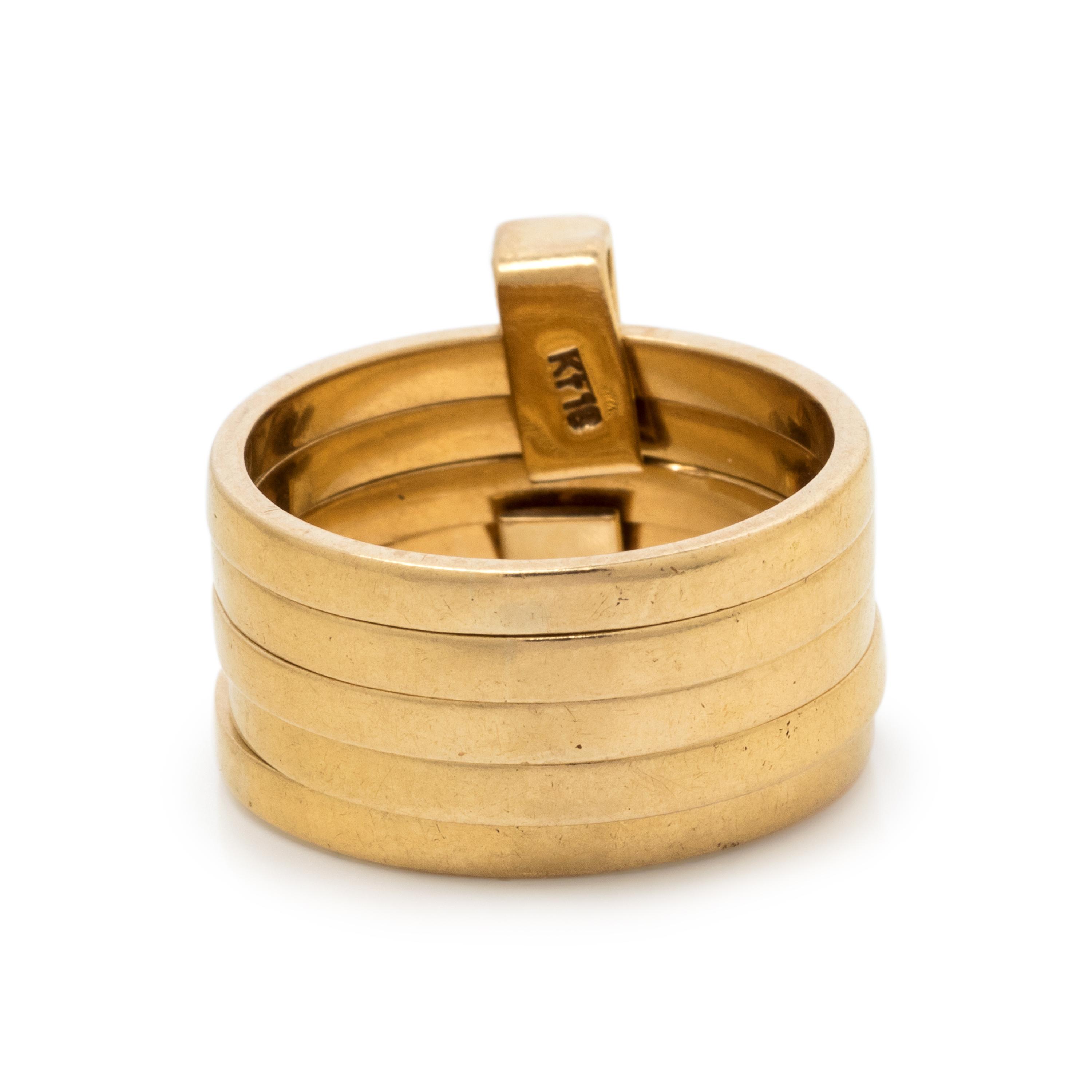 YELLOW GOLD AND ENAMEL RING