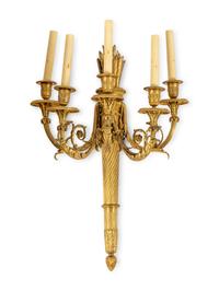 A Pair of Louis XVI Style Five-Light Sconces