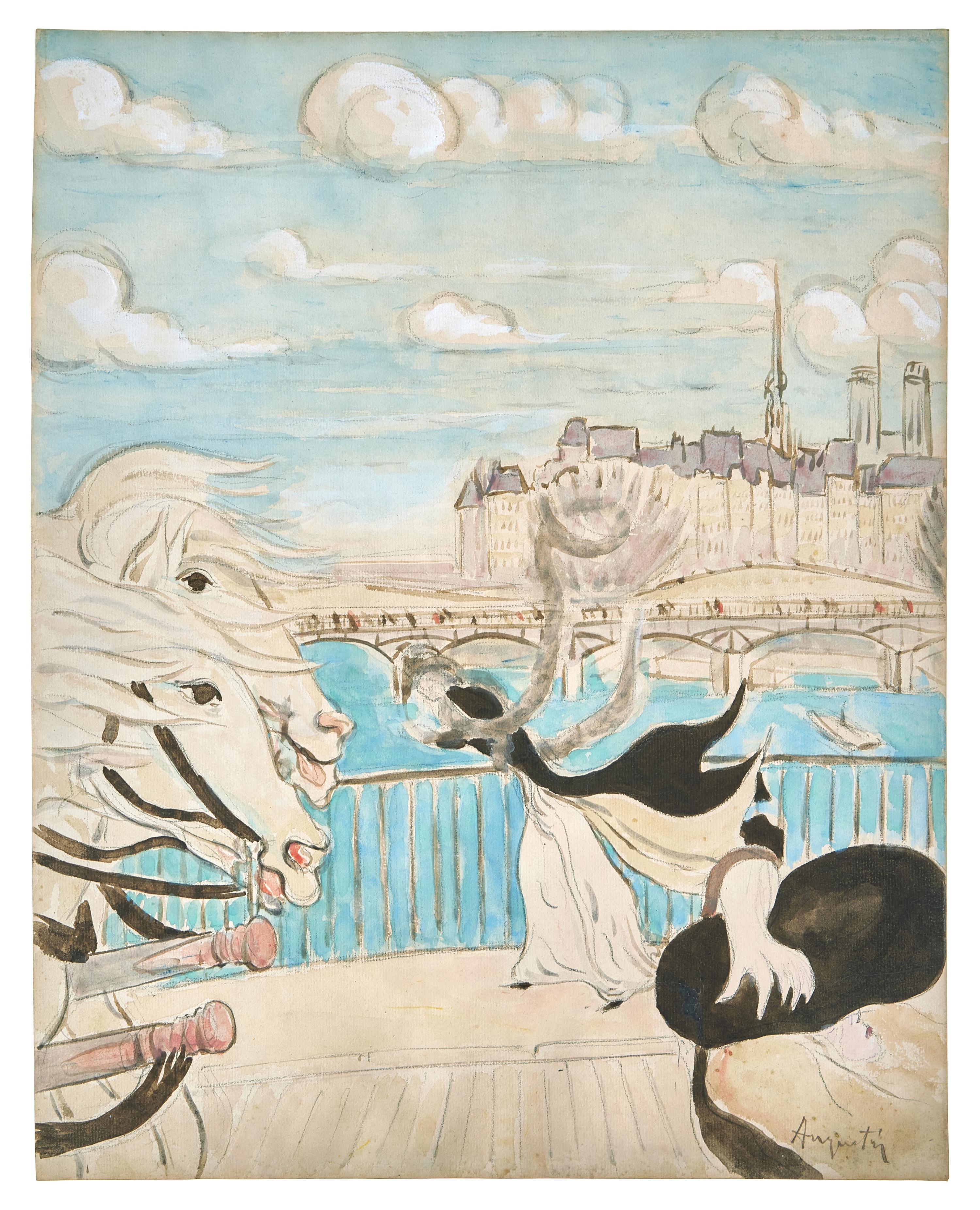 Coup de Vent sur le Pont des Saint Pères, c. 1889