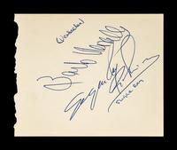 A Group of Sugar Ray Robinson, Jake LaMotta and Rocky Graziano Signed Autograph Items,