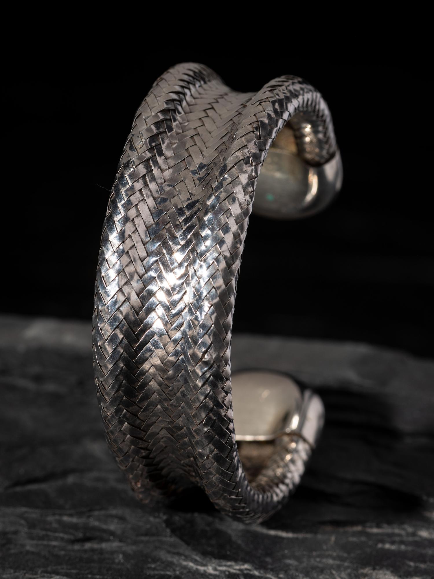 Sterling Silver Woven Cuff Bracelet