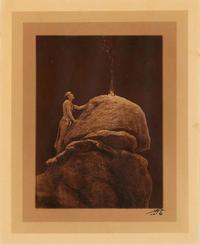 Curtis, Edward S. (1868-1952). Signal Fire to the Mountain Gods . 1909.