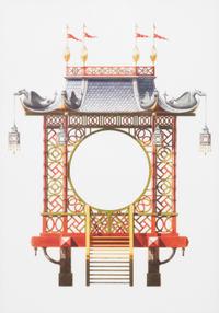 A Group of Gilt Framed Color Reproductions of Dams & Zega's Watercolors Chinoiseries Framed 17 1/2 x 13 5/8 inches. — 20TH CENTURY
