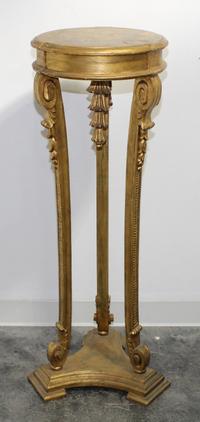 A Neoclassical Giltwood Pedestal. Height 43 3/4 inches.