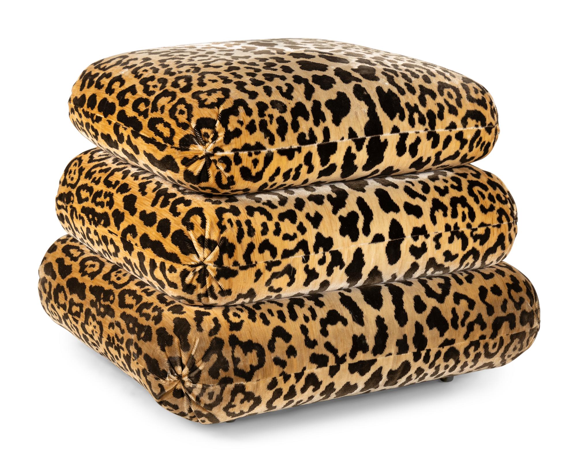 A Pair of Contemporary 'Pouf' Seats with Scalamandré Upholstery