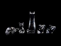 A Group of Five Steuben Glass Figures of Animals