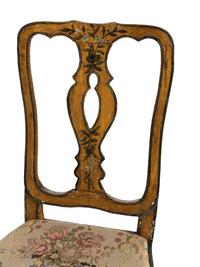 A Pair of North Italian Polychrome Painted Side Chairs
