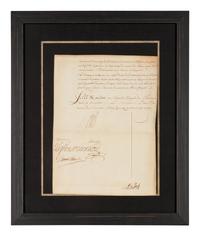 LOUIS XVI, King of France (1754-1793). Partial document signed ("Louis"), December 11, 1787. Countersigned by several ministers.