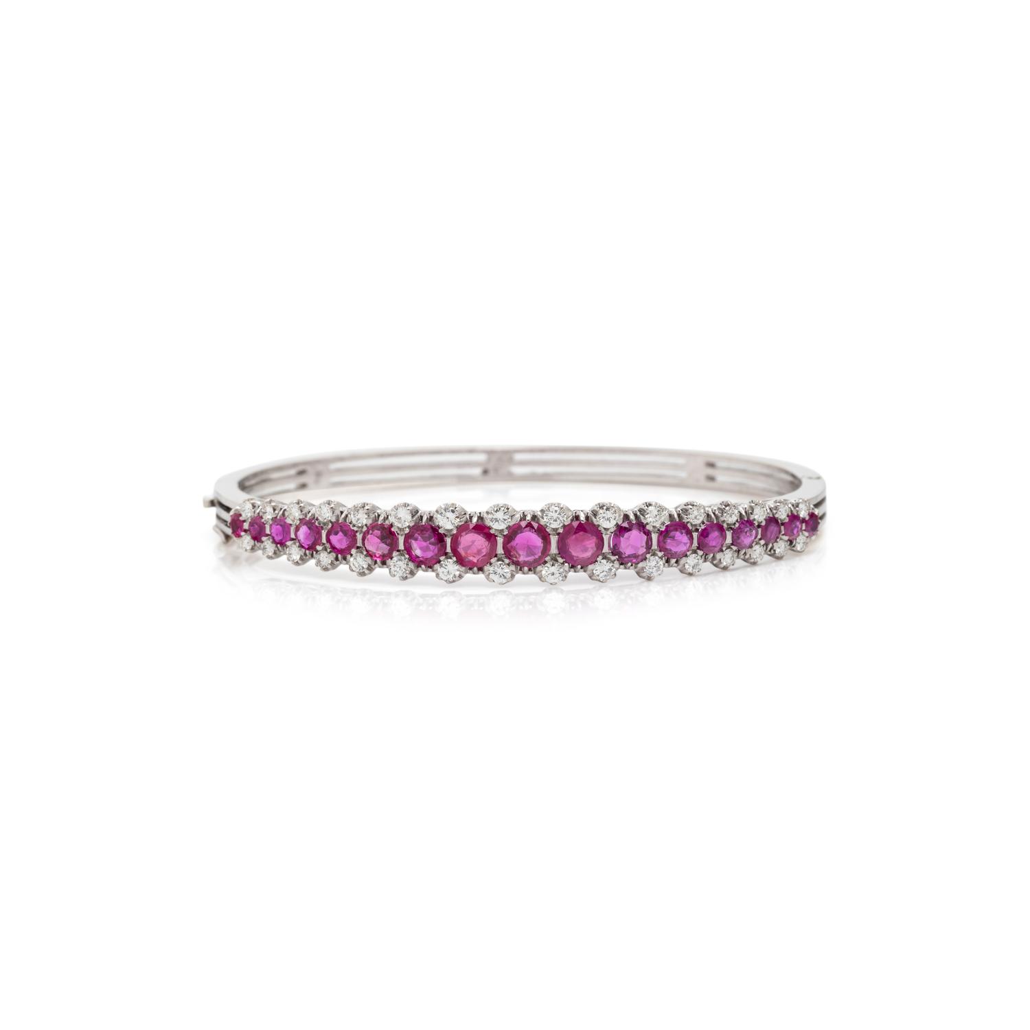RUBY AND DIAMOND BANGLE BRACELET