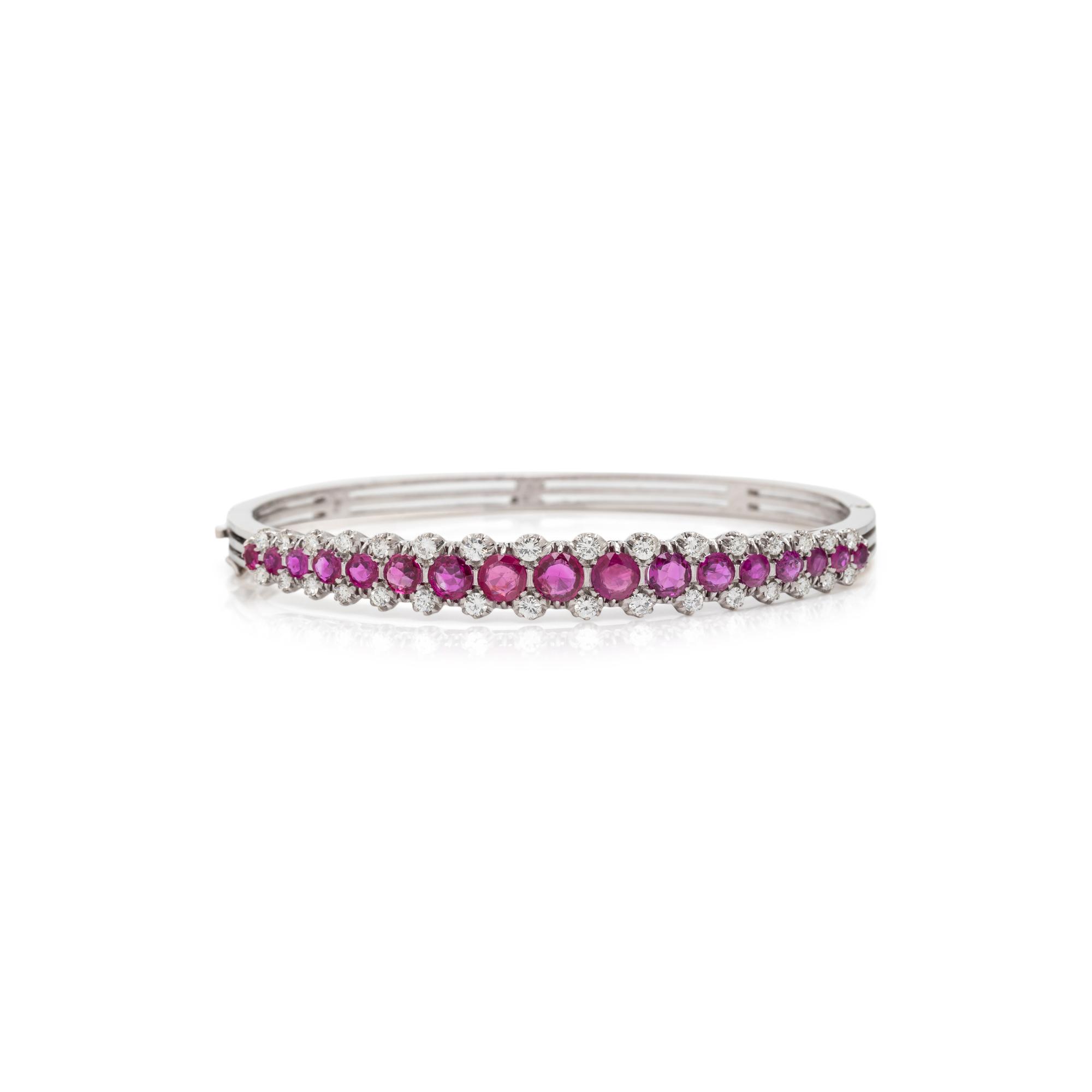 RUBY AND DIAMOND BANGLE BRACELET
