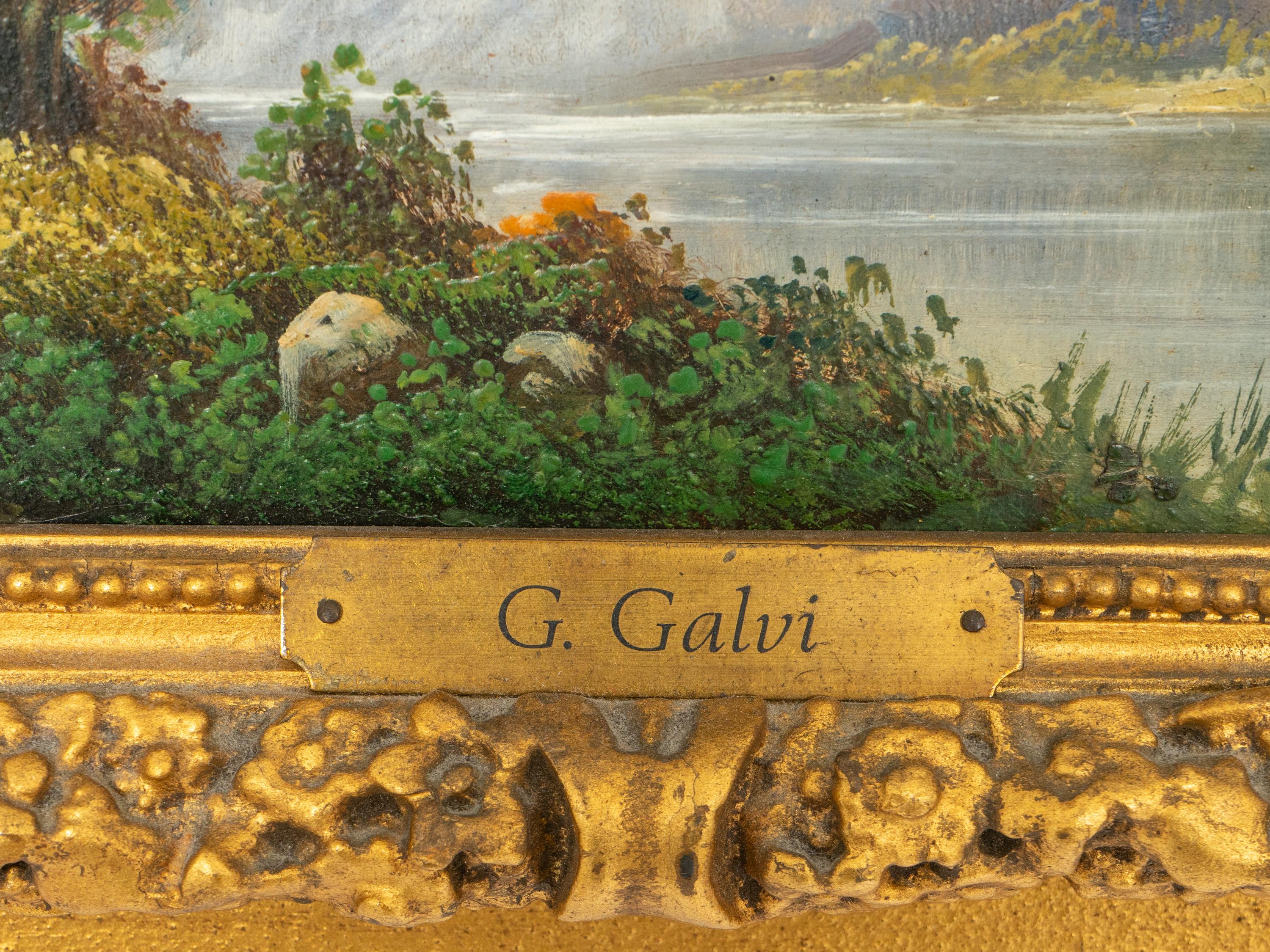 Francis E. Jamieson and G. Galvi, 20th Century Mountainous Landscapes (two works) oil on canvas and oil on panel 16 x 24 inches and 6 x 12 inches.