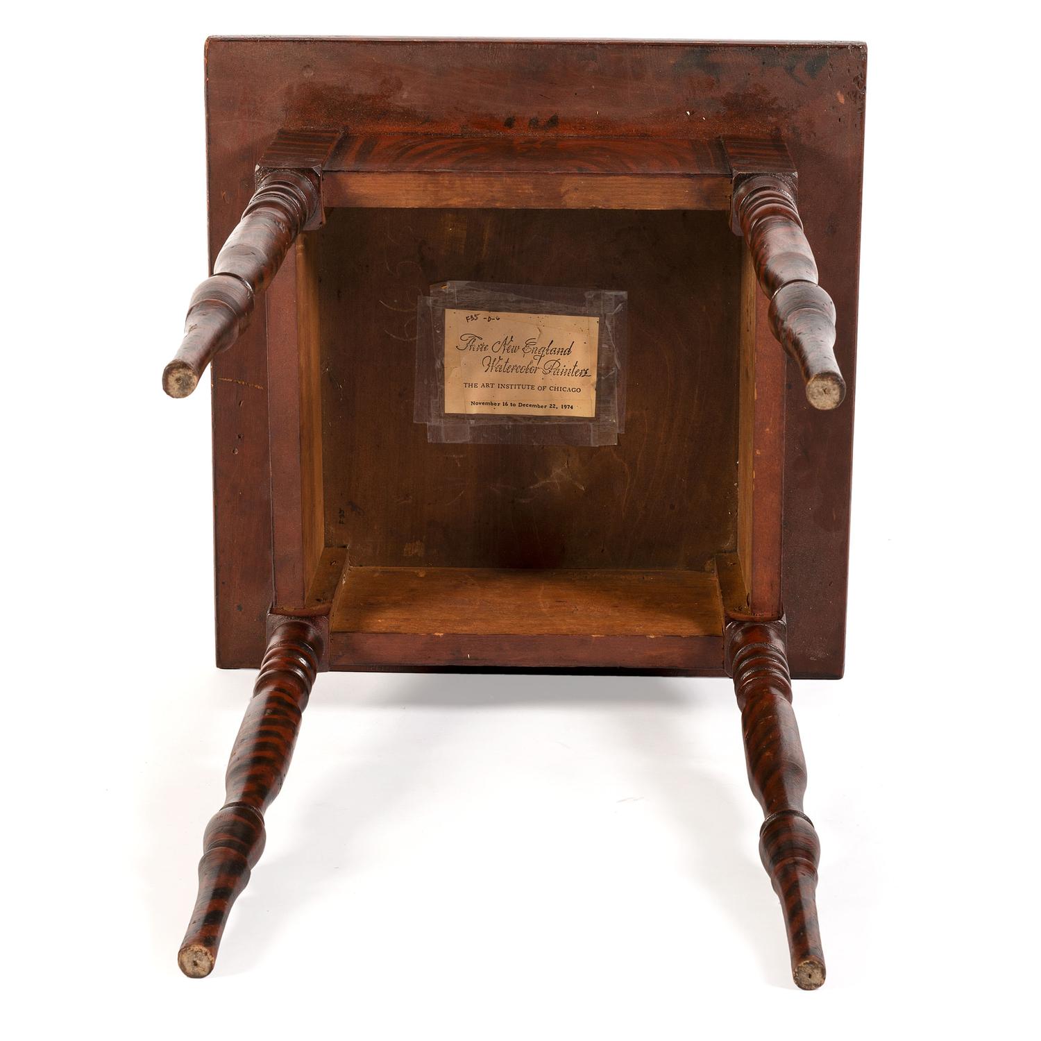 A Federal Grain Painted Cherrywood and Poplar Side Table
