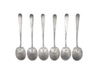 A Set of Six Arts & Crafts Hammered Silver Teaspoons