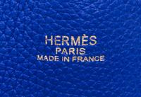 An Hermes Graphite/Bleu Electric 45cm Taurillon Clemence Double Sens Tote, 17.5" x 15.5" x 5".
