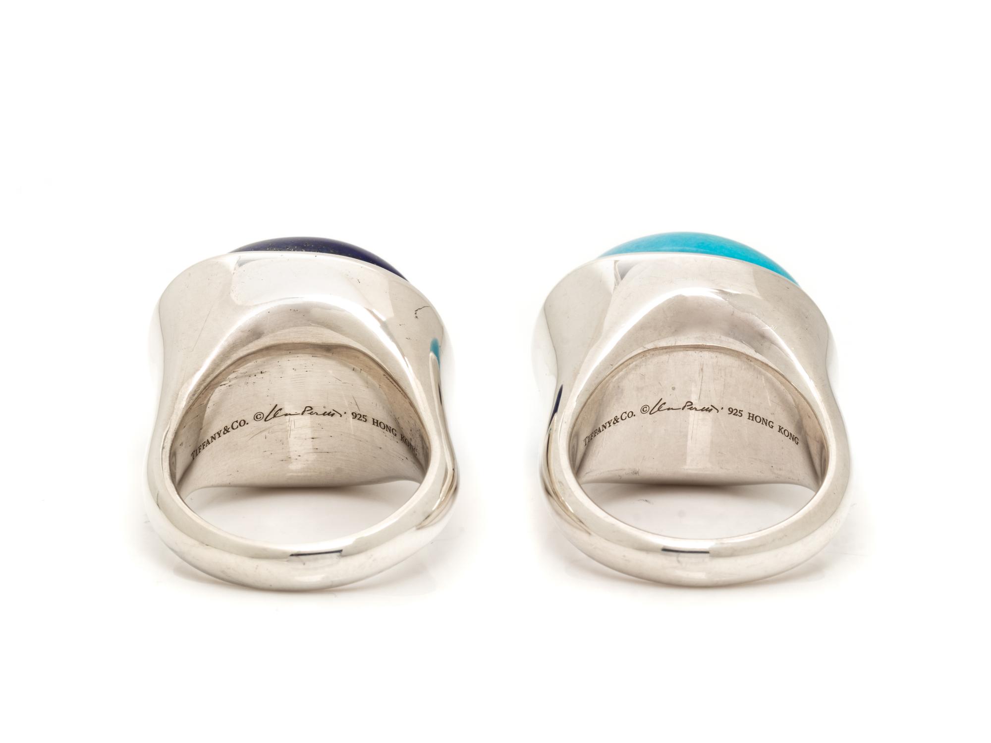 TIFFANY & CO., ELSA PERETTI, COLLECTION OF STERLING SILVER AND HARDSTONE RINGS