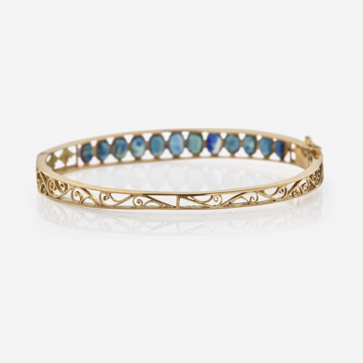 A 14K Yellow Gold and Sapphire Bracelet